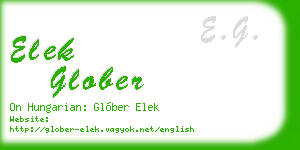 elek glober business card
